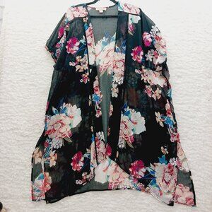 Kimono Band Gypsies Sheer Floral Dark Romantic Witchy Boho Goth Swimsuit Cover